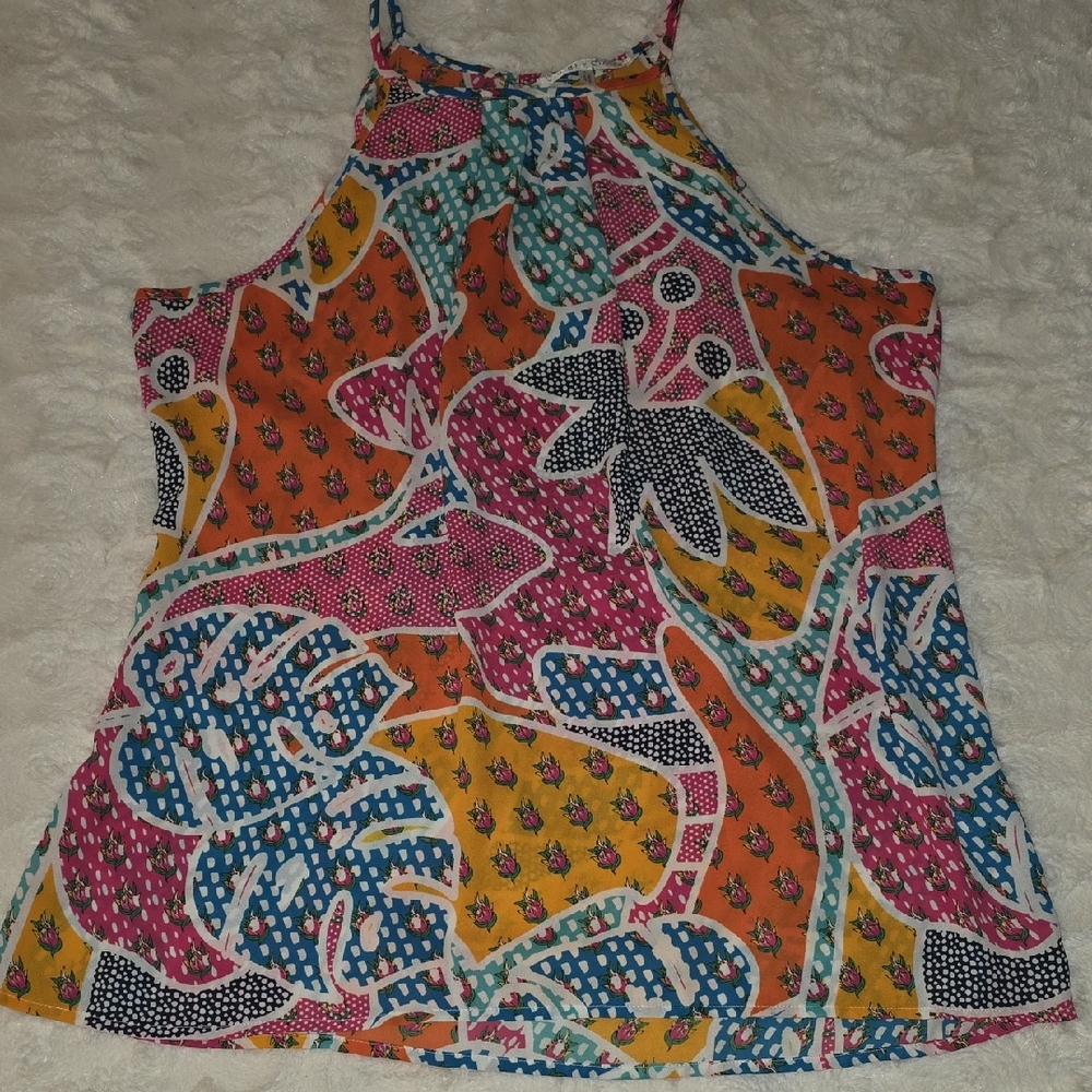 Violet & Claire Multicolor Abstract Tank Top